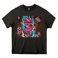 Asphalt western pattern pink with floral cancer ribbon Heavy Core Tee - AdoDesignShop