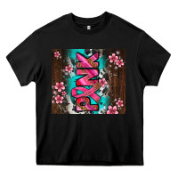 Black western pattern pink with floral cancer ribbon Heavy Core Tee - AdoDesignShop