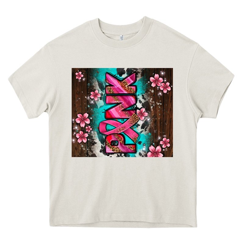 Western Pattern Pink With Floral Cancer Ribbon Heavy Core Tee by AdoDesignShop | Teevron