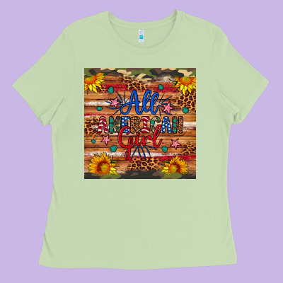 All American Girl Ladies Tee Designed By Artiststas