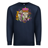 Navy charolais mardi gras Premium Sweatshirt - OliviaCreatesArt