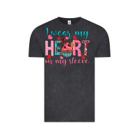 Vintage Black i wear my heart on my sleeve Vintage Tee - NancyCooperArtShop