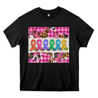 Black western colorfull cancer ribbon Heavy Core Tee - AdoDesignShop