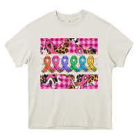 Cream western colorfull cancer ribbon Heavy Core Tee - AdoDesignShop