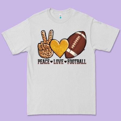 Peace Love Football Premium Tee Designed By Adodesignshop