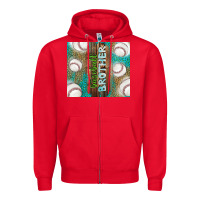 Red baseball brother Zipper Hoodie - TumblerDesignByShophia