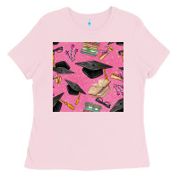 Bubblegum Pink pink glitter graduation seamless pattern Ladies Tee - BundleAndBundleShop