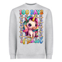 Heather Grey 100 days of school unicorn Heavyweight Sweatshirt - Artiststas