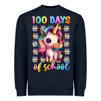 Navy 100 days of school unicorn Heavyweight Sweatshirt - Artiststas