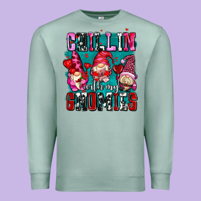 Chillin With My Gnomies Olivia Premium Sweatshirt Designed By Oliviacreatesart