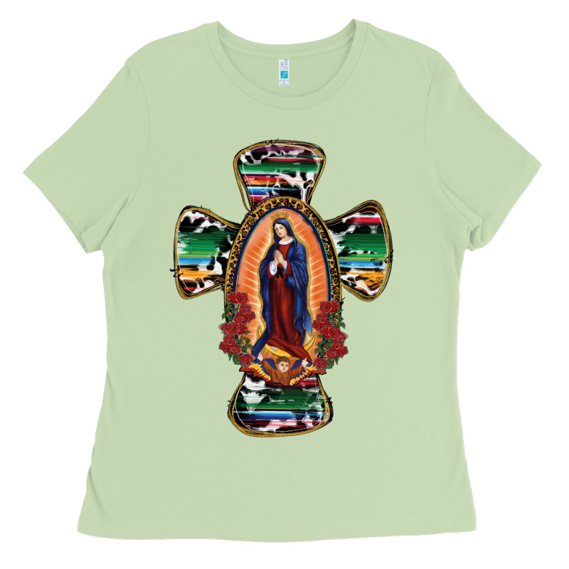 Our Lady Of Guadalupe Cross Ladies Tee by RanaPortraitStore | Teevron