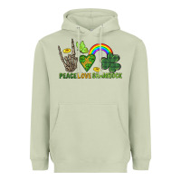 Matcha Peace Love Shamrock  St. Patrick's Day Heavyweight Hoodie - CowGirlArtShop
