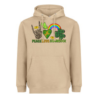 Mushroom Peace Love Shamrock  St. Patrick's Day Heavyweight Hoodie - CowGirlArtShop