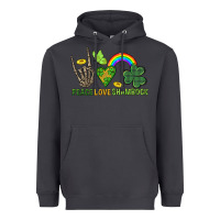 Smoke Peace Love Shamrock  St. Patrick's Day Heavyweight Hoodie - CowGirlArtShop