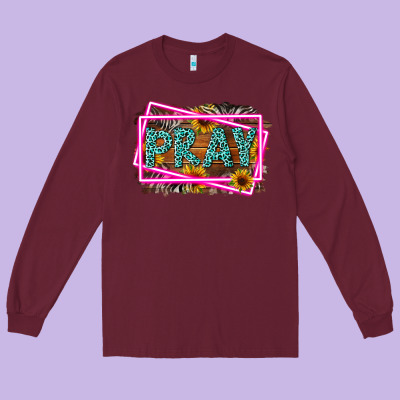Western Pray Religious Long Sleeve Tee Designed By Lillyallendesigns