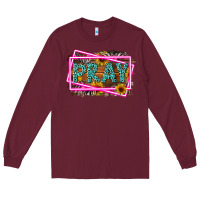 Burgundy Western Pray Religious Long Sleeve Tee - LillyAllenDesigns