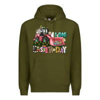 Army Green I dig Easter Day Premium Hoodie - HowdyJamesFarm
