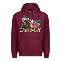 Burgundy I dig Easter Day Premium Hoodie - HowdyJamesFarm