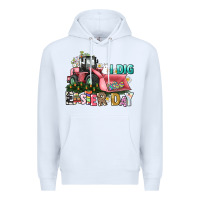 White I dig Easter Day Premium Hoodie - HowdyJamesFarm