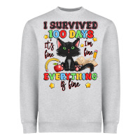 I Survived 100 Days It's Fine I'm Fine Heavyweight Sweatshirt | Teevron