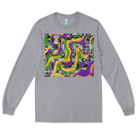 Heather Grey mardi gras cowhide Long Sleeve Tee - RanaPortraitStore