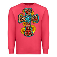 Cardinal gemstone sunflower leopard cross Premium Sweatshirt - OliviaCreatesArt