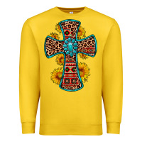 Lemon gemstone sunflower leopard cross Premium Sweatshirt - OliviaCreatesArt