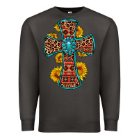 Smoke gemstone sunflower leopard cross Premium Sweatshirt - OliviaCreatesArt