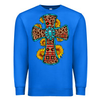 True Royal gemstone sunflower leopard cross Premium Sweatshirt - OliviaCreatesArt