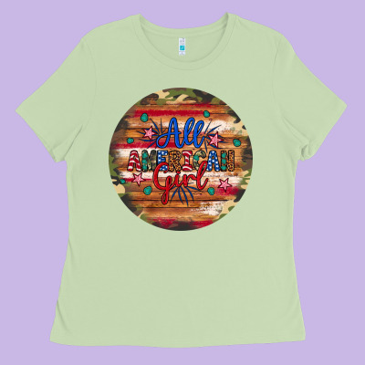 All American Girl Ladies Tee Designed By Artiststas