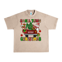 French Oak Christmas Santa and reindeer truck Urban Heavy Tee - MaliasSmallBusiness