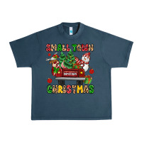 Midnight Navy Christmas Santa and reindeer truck Urban Heavy Tee - MaliasSmallBusiness