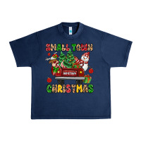 Navy Christmas Santa and reindeer truck Urban Heavy Tee - MaliasSmallBusiness