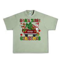 Oil Green Christmas Santa and reindeer truck Urban Heavy Tee - MaliasSmallBusiness