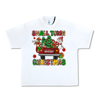 White Christmas Santa and reindeer truck Urban Heavy Tee - MaliasSmallBusiness