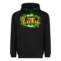 Black St. Patrick's Day lips lucky Heavyweight Hoodie - HowdyJamesFarm