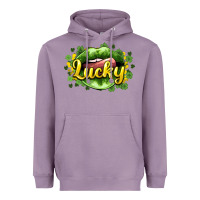 Lavender St. Patrick's Day lips lucky Heavyweight Hoodie - HowdyJamesFarm