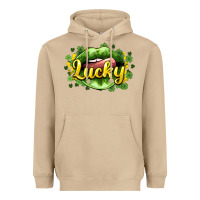 Mushroom St. Patrick's Day lips lucky Heavyweight Hoodie - HowdyJamesFarm