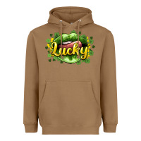 Toasted Coconut St. Patrick's Day lips lucky Heavyweight Hoodie - HowdyJamesFarm
