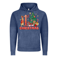 Vintage Denim red christmas bunny 1st christmas Vintage Hoodie - MaliasSmallBusiness