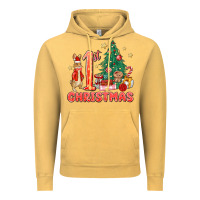 Vintage Mustard red christmas bunny 1st christmas Vintage Hoodie - MaliasSmallBusiness
