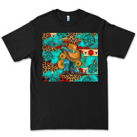 Black cowboy boots with turquoise and aztec Premium Tee - Artiststas