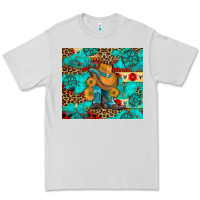 Dove Grey cowboy boots with turquoise and aztec Premium Tee - Artiststas