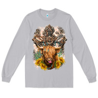 Moon Dust Western Heifer Cow with crosses Long Sleeve Tee - LillyAllenDesigns