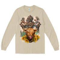 Mushroom Western Heifer Cow with crosses Long Sleeve Tee - LillyAllenDesigns