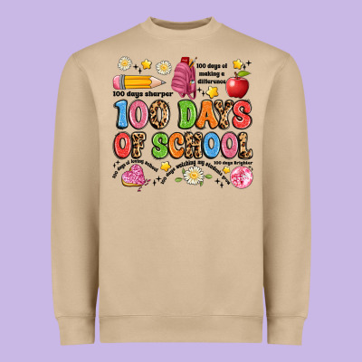 100 Days Of School Heavyweight Sweatshirt Designed By Artiststas