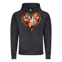 Vintage Black floral orange glitter heart Vintage Hoodie - Jasminsmagicworld