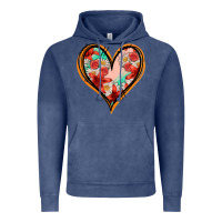 Vintage Denim floral orange glitter heart Vintage Hoodie - Jasminsmagicworld