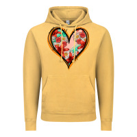 Vintage Mustard floral orange glitter heart Vintage Hoodie - Jasminsmagicworld