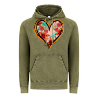 Vintage Olive floral orange glitter heart Vintage Hoodie - Jasminsmagicworld